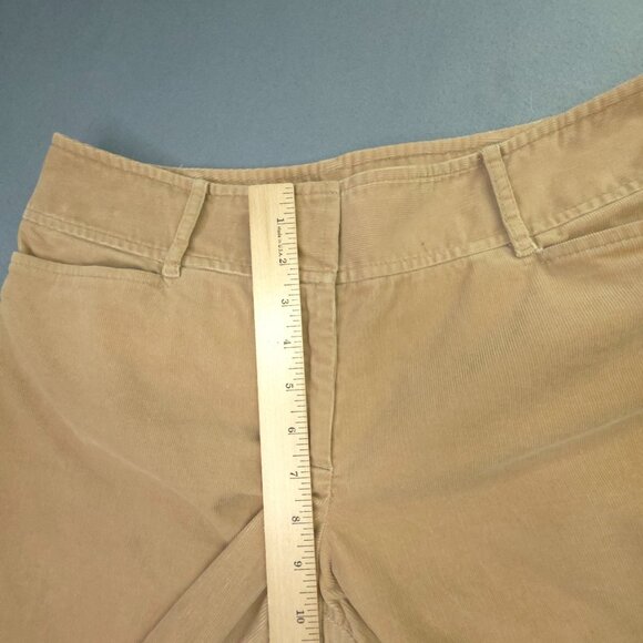 Ann Taylor Loft Corduroy Pants Women 8 Camel Brown Flare Modern Wide Waistband - Picture 10 of 13